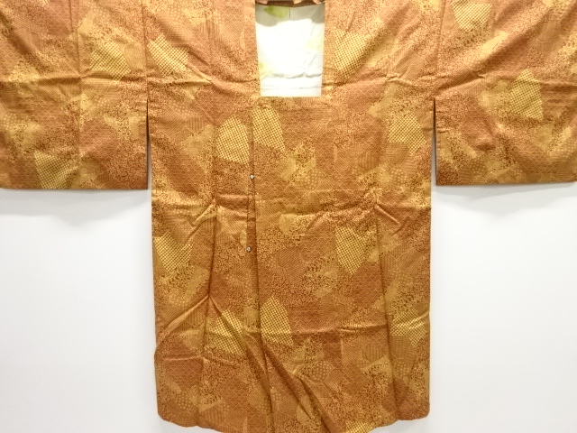 JAPANESE MICHIYUKI COAT / TSUMUGI / FLOWER CLASSICAL PATTERN